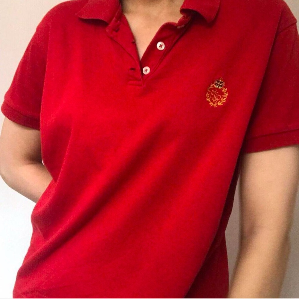 Vintage Lauren Ralph Lauren Red Polo Crest Shirt Size‎ Small